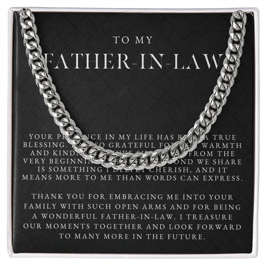 Father-In-Law Gift - Cuban Chain Necklace | Luxe Black