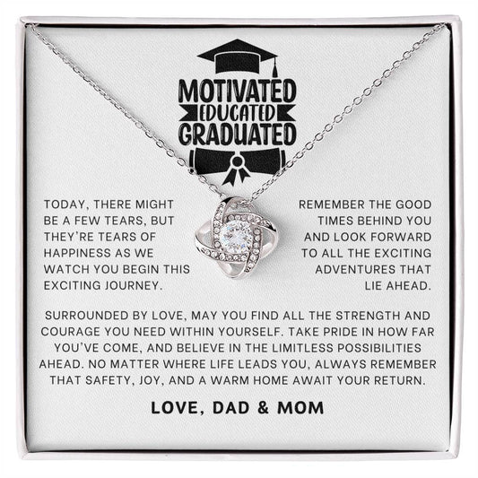 Gift - Motivated Educated Graduated Necklace